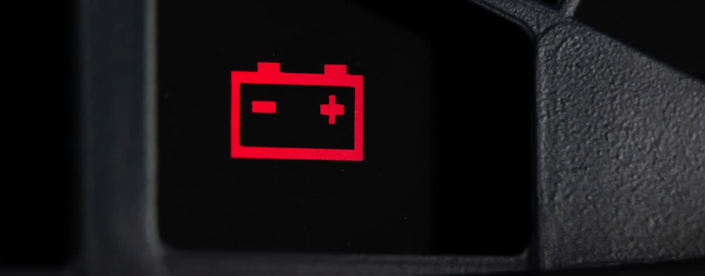 Check battery light on a vehicle